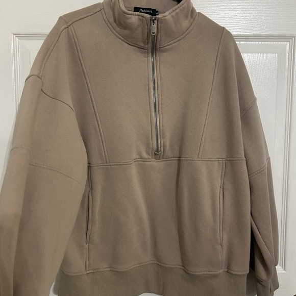 Automet Half Zip Pullover Size Large Women's Taupe Color - Picture 1 of 5